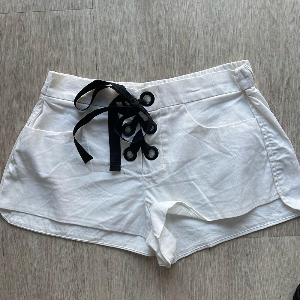 black and white shorts